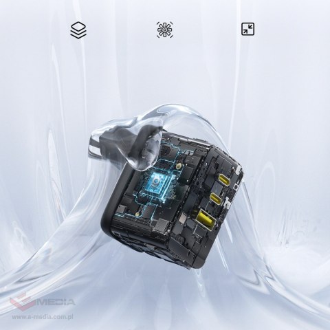 Ładowarka sieciowa Baseus EnerFill FE22 70W 2 x USB-C + USB-A - czarna