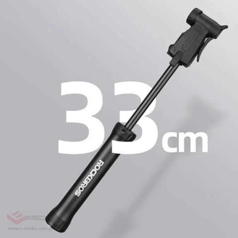 Mini pompka rowerowa ROCKBROS TM-1701P 80 PSI do wentyli Presta i Schrader - czarna
