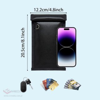 Ognioodporne etui RFID OTN-27 na telefon z blokadą sygnału 27x12.3 cm - czarne