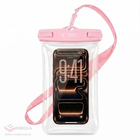 Pokrowiec Tech-Protect Waterproof Case UWC7 wodoodporny na urządzenia do 6.9" - różowy