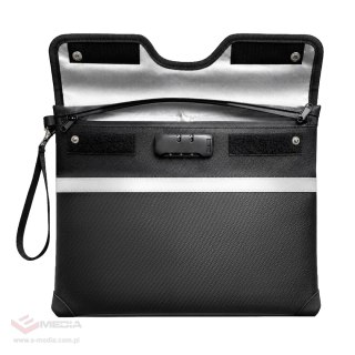 Torba ognioodporna RFID OTN-38 na dokumenty z zamkiem szyfrowym 37,5 x 29,5 cm - czarna