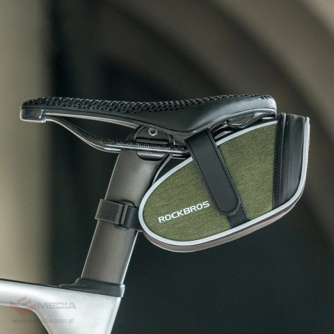 Torba podsiodłowa Rockbros C52-2 lekka z oświetleniem 250 mAh - zielona