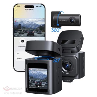 Wideorejestrator Baseus PrimeTrip VD1 Pro kamera samochodowa 4K z kamerą tylną 1080p i zestawem zasilania - czarny