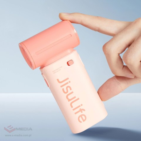 Mini dmuchawa Jisulife Handheld Fan Life9 3600mAh przenośny wiatraczek wentylator USB - różowy