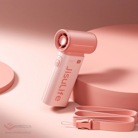 Mini dmuchawa Jisulife Handheld Fan Life9 3600mAh przenośny wiatraczek wentylator USB - różowy