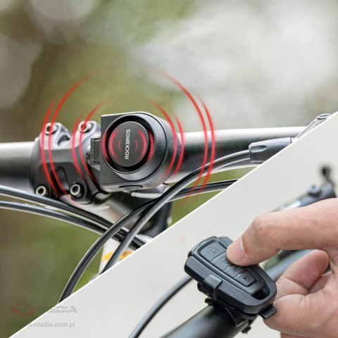Dzwonek rowerowy Rockbros A2 z alarmem 115 dB z pilotem USB-C - czarny