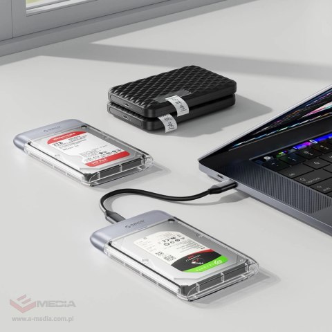 Kieszeń dyskowa Orico TX25C3 2,5" HDD/SSD USB-C 5Gb/s - przezroczysta