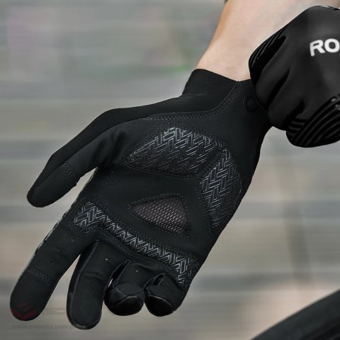 Rękawiczki rowerowe Rockbros wiosna/lato/jesień, pełne, rozmiar: L - czarne