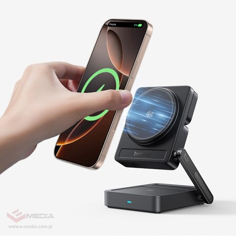 Ładowarka bezprzewodowa Baseus PicoGo AF21 3w1 Qi2.2 35W z kablem USB-C 1m - czarna