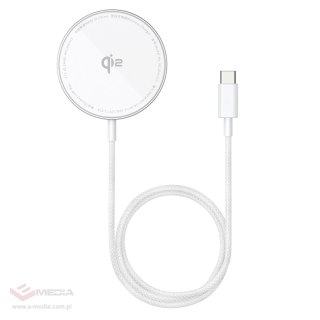 Ładowarka bezprzewodowa Baseus Simple Mini4 Air Qi2 15 W magnetyczna - srebrna