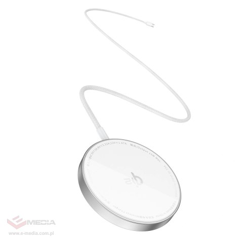 Ładowarka bezprzewodowa Baseus Simple Mini4 Air Qi2 15 W magnetyczna - srebrna