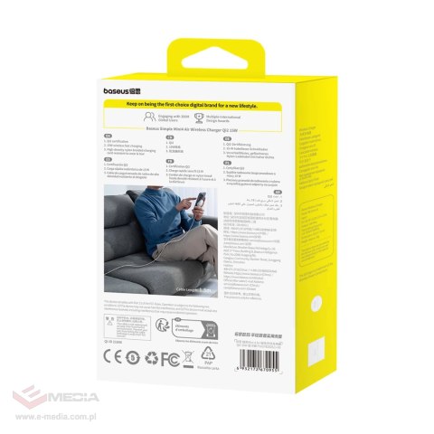 Ładowarka bezprzewodowa Baseus Simple Mini4 Air Qi2 15 W magnetyczna - srebrna