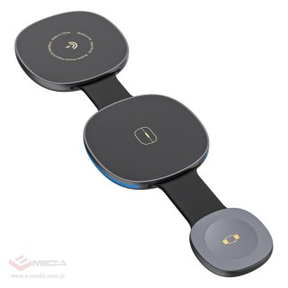 Ładowarka bezprzewodowa Dudao A11S 3w1 kompatybilna z MagSafe smartfon smartwatch słuchawki - czarna