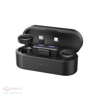 Mikrofony BOYA BOYALINK 3-02 bezprzewodowe 2.4GHz USB-C - czarne