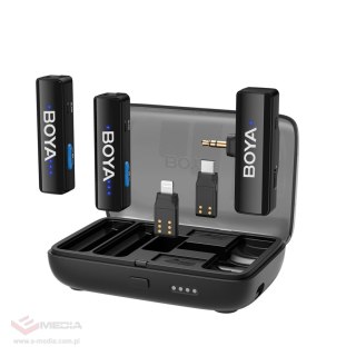 Mikrofony BOYA BOYALINK V2.0 bezprzewodowe 2.4GHZ USB-C - czarne
