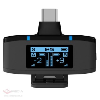 Mikrofony BOYA BOYAMIC 2-02 bezprzewodowe 2.4 GHz USB-C - czarne