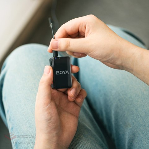 Mikrofony BOYA BOYAMIC 2-02 bezprzewodowe 2.4 GHz USB-C - czarne