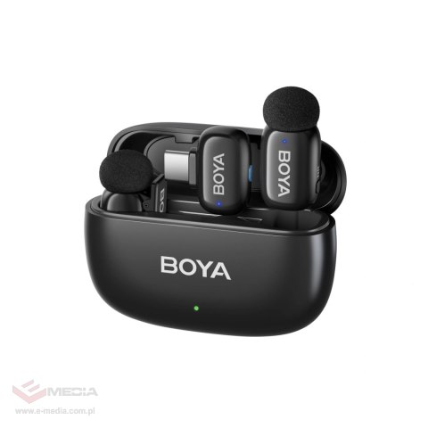 Mikrofony BOYA mini 2-01 bezprzewodowe 2.4GHz USB-C - czarne