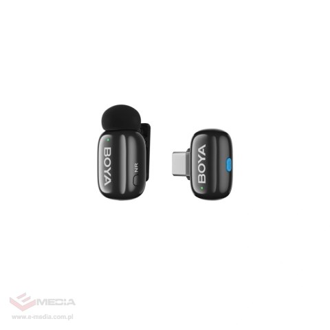 Mikrofony BOYA mini 2-01 bezprzewodowe 2.4GHz USB-C - czarne