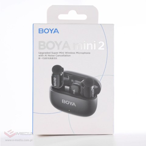 Mikrofony BOYA mini 2-01 bezprzewodowe 2.4GHz USB-C - czarne