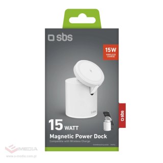 Stacja ładująca SBS 2w1 bezprzewodowa magnetyczna - biała