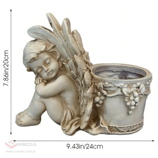 12x Figurka Doniczka Donica Ogrodowa Rzeźba Aniołek Anioł Nagrodek Dekoracja