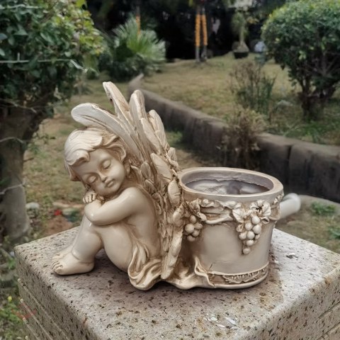 12x Figurka Doniczka Donica Ogrodowa Rzeźba Aniołek Anioł Nagrodek Dekoracja
