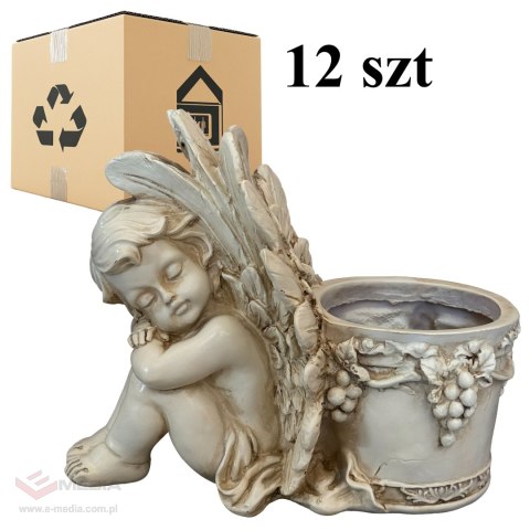 12x Figurka Doniczka Donica Ogrodowa Rzeźba Aniołek Anioł Nagrodek Dekoracja