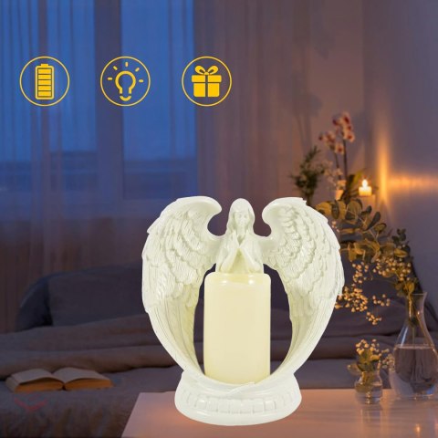 24 x Figurka Dekoracyjna Świecznik Świeca Ozdoba Anioł Aniołek Led Święta Ogród 21cm