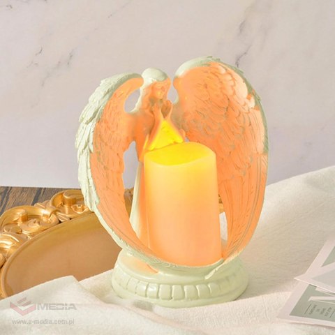 24 x Figurka Dekoracyjna Świecznik Świeca Ozdoba Anioł Aniołek Led Święta Ogród 21cm