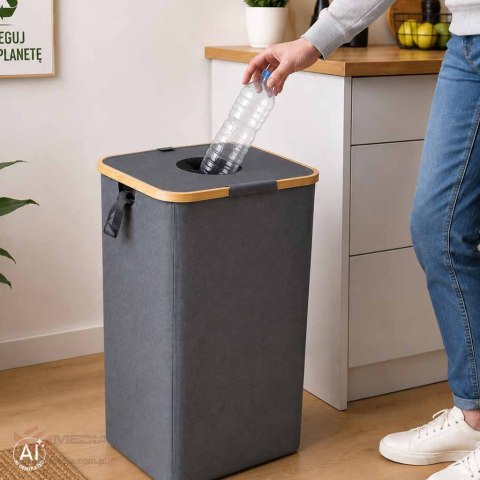Kosz na butelki zwrotne kaucyjne z wyjmowaną torbą segregacja śmieci recykling