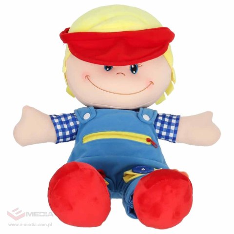 Lalka maskotka przytulanka zabawka edukacyjna nauka ubierania chłopiec