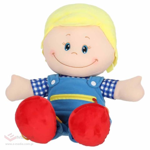 Lalka maskotka przytulanka zabawka edukacyjna nauka ubierania chłopiec