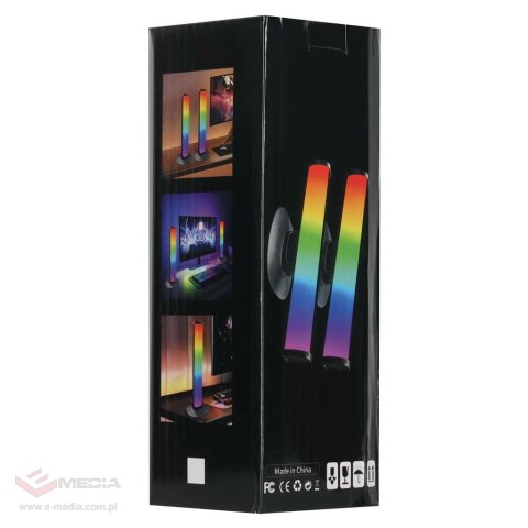 Lampka na biurko LED gamingowa RGB kolumny słupki na pilot zestaw 2 sztuki