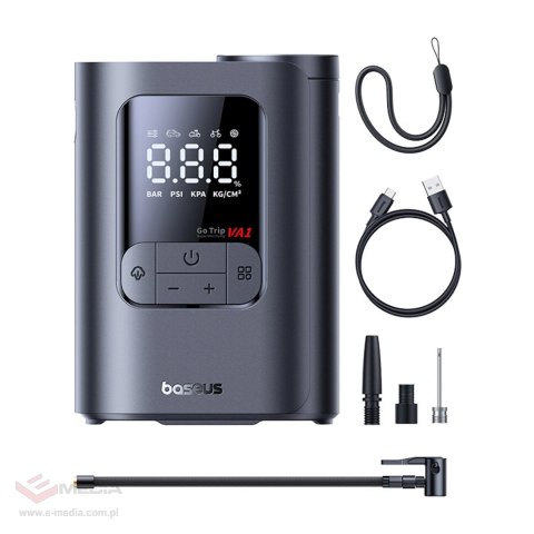 Pompka bezprzewodowa Baseus GoTrip VA1 kompresor 150 PSI 7500 mAh - ciemnoszara