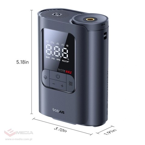 Pompka bezprzewodowa Baseus GoTrip VA1 kompresor 150 PSI 7500 mAh - ciemnoszara