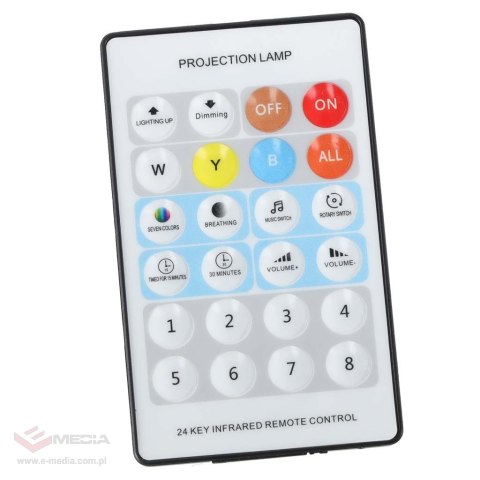 Lampka nocna projektor gwiazd LED USB obrotowy 6 motywów pilot jelonek