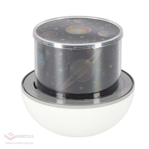Lampka nocna projektor gwiazd LED USB obrotowy 6 motywów pilot jelonek