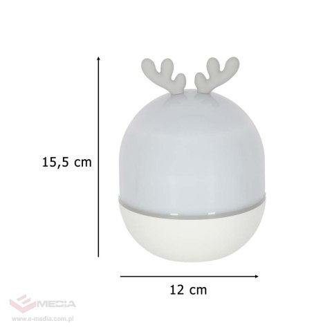 Lampka nocna projektor gwiazd LED USB obrotowy 6 motywów pilot jelonek