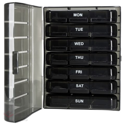 Pojemnik organizer na tabletki leki czarny