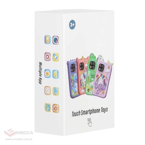 Telefon smartfon dla dzieci aparat kamera karta 8GB fioletowy jednorożec