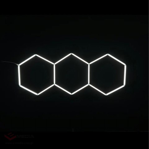 120x Lampa Led Hexagon Panel Oświetlenie Warsztat Garaż Dom 247x98cm 125W 6500K