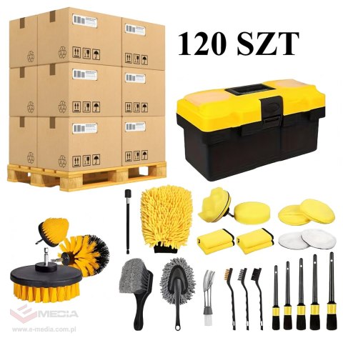120x Zestaw Detailingowy do Detailingu Czyszczenia Samochodu Auta Skrzynka XXL
