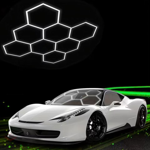 60x Lampa Led Hexagon Panel Oświetlenie Warsztat Garaż Dom 257x244cm 280W 6500K