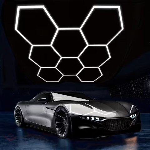 60x Lampa Led Hexagon Panel Oświetlenie Warsztat Garaż Dom 257x244cm 280W 6500K