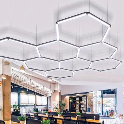 60x Lampa Led Hexagon Panel Oświetlenie Warsztat Garaż Dom 257x244cm 280W 6500K