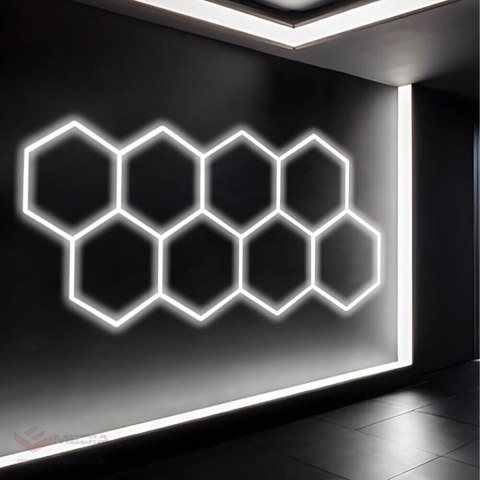 60x Lampa Led Hexagon Panel Oświetlenie Warsztat Garaż Dom 257x244cm 280W 6500K
