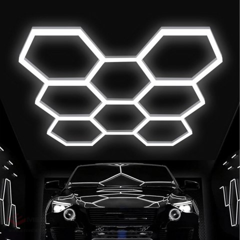 60x Lampa Led Hexagon Panel Oświetlenie Warsztat Garaż Dom 257x244cm 280W 6500K