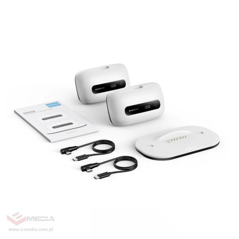 Bateria BoboVR BM60-2 6500 mAh do BoboVR M3 Pro+ i BoboVR M3 2 szt. ze stacją ładującą - biała