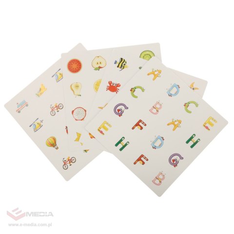 Gra planszowa memory montessori zestaw puzzle drewniane 4 karty